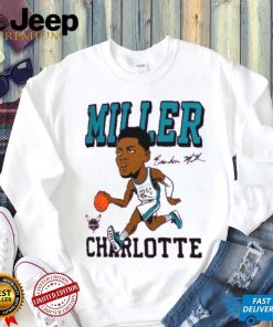 Men's Charlotte Hornets Brandon Miller Homage Purple Caricature Tri-Blend T- Shirt