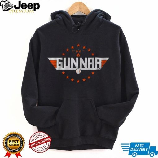 BreakingT Youth Baltimore Orioles Gunnar Henderson ‘Topgun’ Black Graphic T Shirt