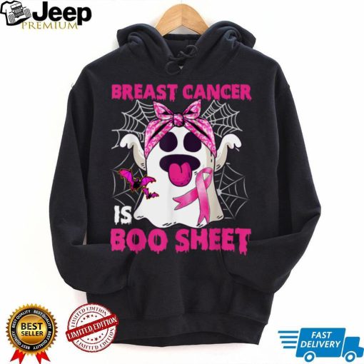 Breast Cancer Is Boo Sheet Halloween Funny Ghost Pink Ribbon T Shirt