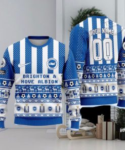 Brighton   Hove Albion Ugly All Over Print Christmas Knitting Ugly Sweater