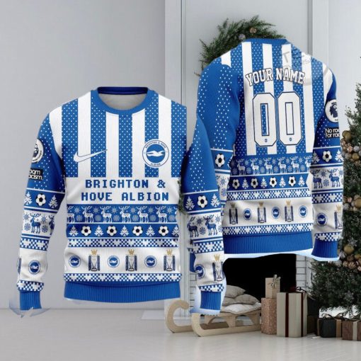 Brighton   Hove Albion Ugly All Over Print Christmas Knitting Ugly Sweater
