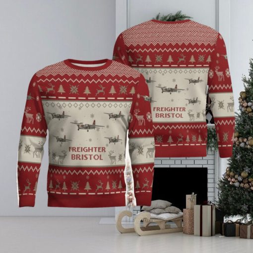 Bristol Freighter Aircraft Red Ugly Chrisrmas Sweater Aircraft Lover Veteran 3D Sweater Winter Gift