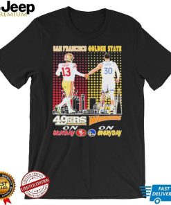 Brock Purdy And Stephen Curry Players San Francisco 49ers On Sunday Golden State Warriors On Everyday Signatures Logo Shirt