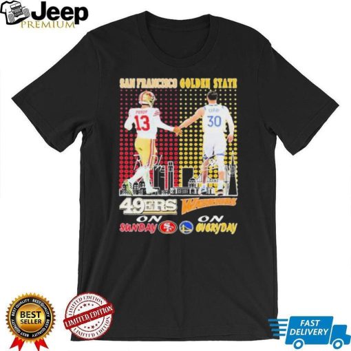 Brock Purdy And Stephen Curry Players San Francisco 49ers On Sunday Golden State Warriors On Everyday Signatures Logo Shirt