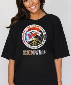 Broncos, Mammouth, Nuggets And Avalanche Denver Sports Teams Logo Shirt