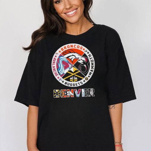 Broncos, Mammouth, Nuggets And Avalanche Denver Sports Teams Logo Shirt