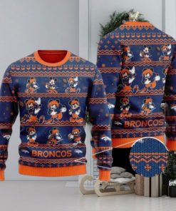 Broncos Mickey Mouse Knitted Ugly Christmas Sweater