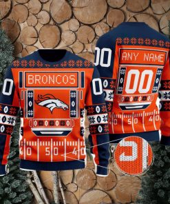 Broncos Nfl Custom Name And Number For Sport Fans Ugly Christmas Sweater