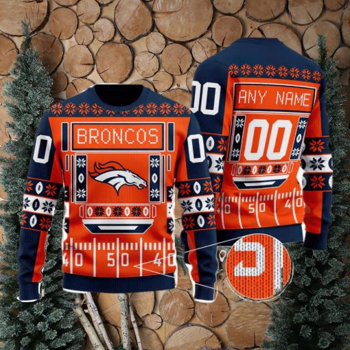 Broncos Nfl Custom Name And Number For Sport Fans Ugly Christmas Sweater