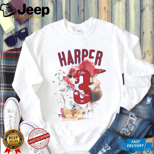 Bryce Harper Philadelphia Phillies Autographed Fanatics Authentic Cream Nike Authentic Jersey   Art by David Arrigo shirt