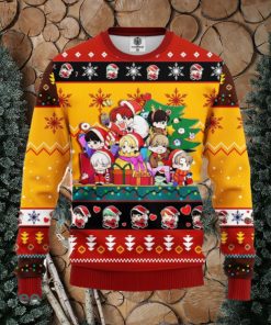 Bts Army Chibi Cute Ugly Christmas Sweater Red Yellow 1 Amazing Gift Men And Women Christmas Gift