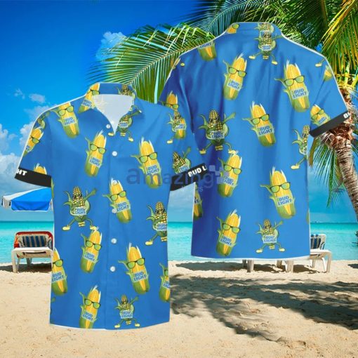 Bud Light Beer Funy Corn Aloha Hawaiian Shirt And Shorts Summer Gift FEHA4EnY1a