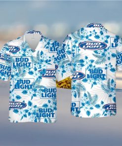 Bud Light Beer Hawaiian Shirt Flower Pattern Beer Lovers Gift