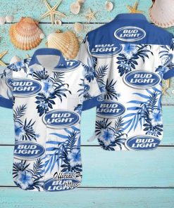 Bud Light Beer Hibiscus Tropical Hawaiian Shirt