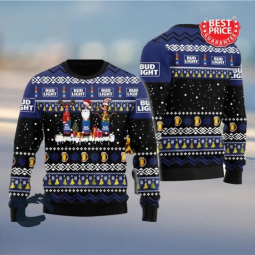 Bud Light Beer Reindeer Snowflake Christmas Ugly Sweater