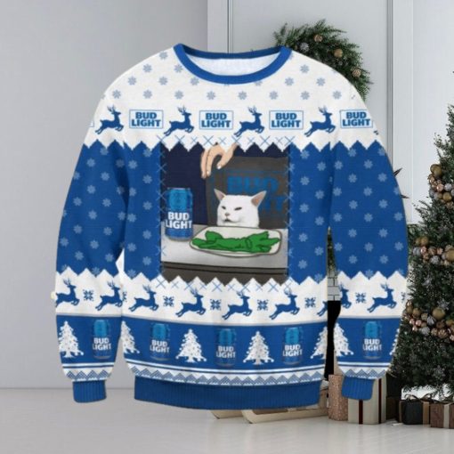 Bud Light Cat Meme Christmas Ugly Sweater