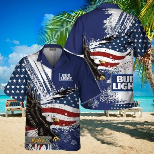 Bud Light Fourth Of July Eagle Hawaiian Shirt For Men And Women Gift Hawaiian Beer