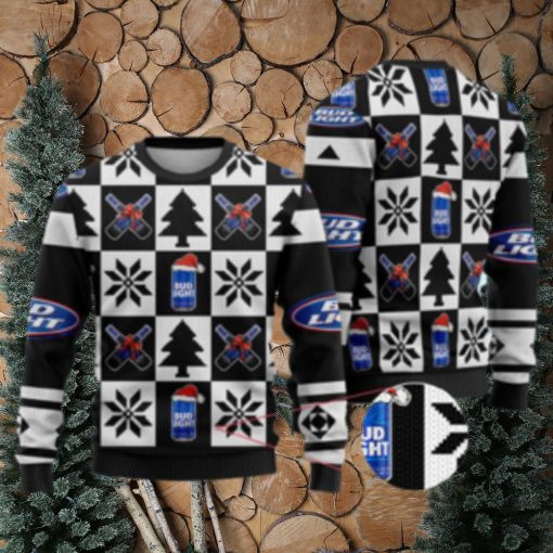 Bud Light Funny Beer Ugly Christmas Sweater Black Gift For Men And Women