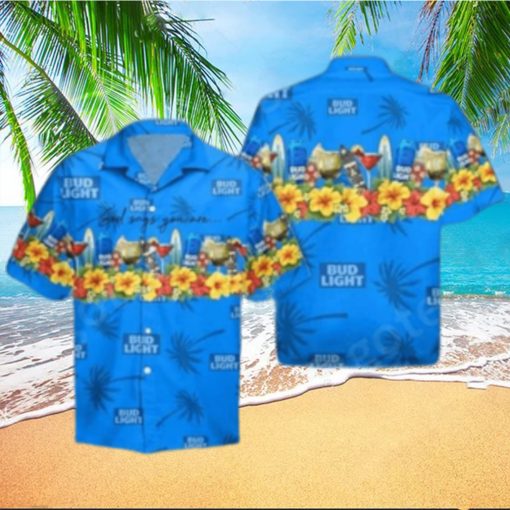 Bud Light Hawaiian Shirt Aloha Shirt Bud Light Beer God Says You Are Tropical Pattern