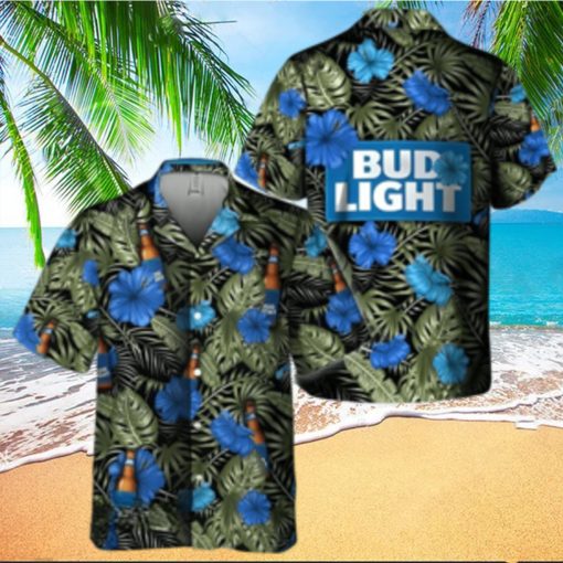 Bud Light Hawaiian Shirt Aloha Shirt Bud Light Beer Tropical Flowers