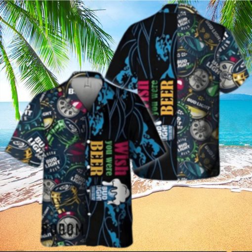 Bud Light Hawaiian Shirt Aloha Shirt Bud Light Beer Wish You Were Beer Summer Beach Gift