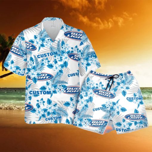 Bud Light Hawaiian Shirt Flowers Pattern Personalized Gift Men And Wome