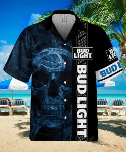 Bud Light Hawaiian Shirt Smoke Skull Beer Lovers Gift