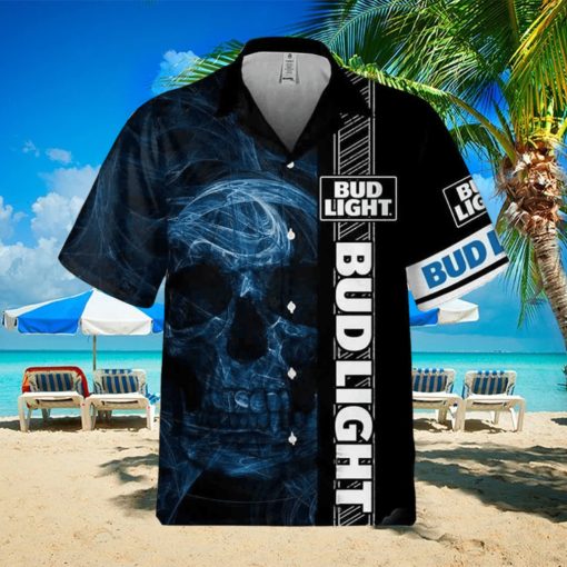 Bud Light Hawaiian Shirt Smoke Skull Beer Lovers Gift