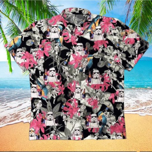 Bud Light Hawaiian Shirt Stormtrooper Pink Flower