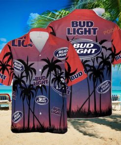 Bud Light Hawaiian Shirt Summer Vibes Palm Tree