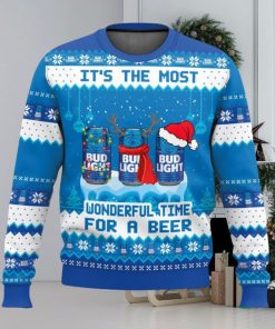 Bud Light It’s The Most Wonderful Time For A Beer Christmas Ugly Sweater Special Gift For Xmas