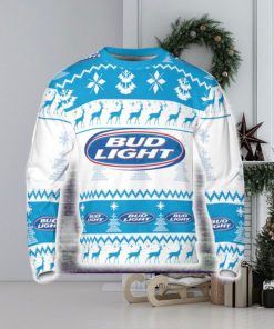 Bud Light Pine Trees n Reindeer Beer Loves ugly Gift Christmas Sweatshirt Bud Light gift 3D Sweater