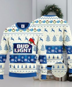 Bud Light Santa Hat Christmas Ugly Christmas Sweater 3D Gift For Men And Women