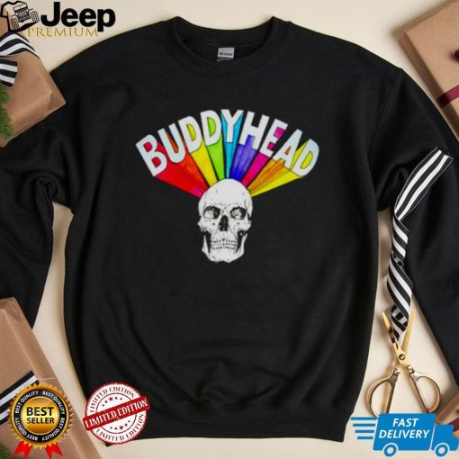 Buddyhead rainbow skull shirt