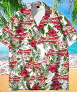 Budweiser Beer Hawaiian Shirt Tropical Flower Pattern Beach Lovers Gift