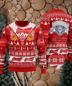 Budweiser Beer Knitted Xmas Sweater Gift Men And Women