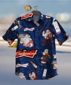 Budweiser Beer & Xmas Cheer Hawaiian Shirt, Funny Xmas Gifts