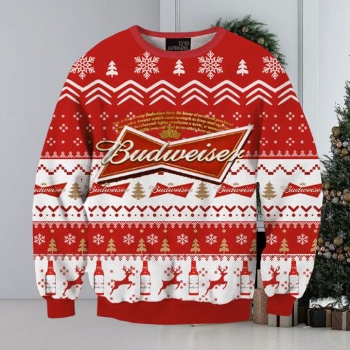 Budweiser Brand Cans Beers 3D Printed Christmas Sweater
