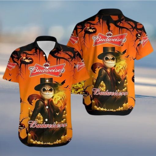 Budweiser Hawaiian Shirt Halloween Jack Skellington