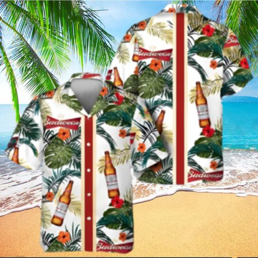 Budweiser Hawaiian Shirt Tropical Summer Flowers Beer Gift For Beach Lovers