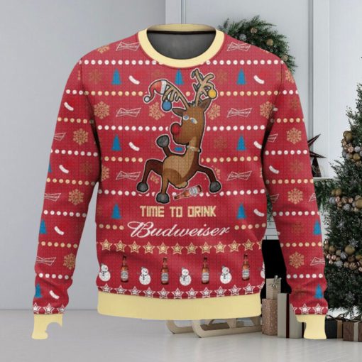 Budweiser Reindeer Time To Drink Ugly Christmas Sweater