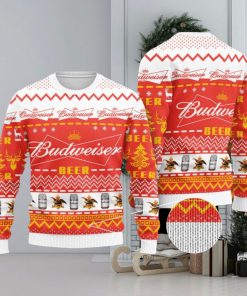 Budweiser Ugly Christmas Sweater, Christmas Gift Apparel, Merry Ugly Christmas Sweater