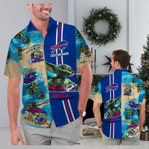 Buffalo Bills Baby Yoda Name Personalized Short Sleeve Tropical Hawaiian Shirt