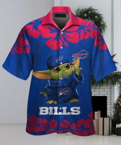 Buffalo Bills Baby Yoda Short Sleeve Button Up Tropical Hawaiian Shirt