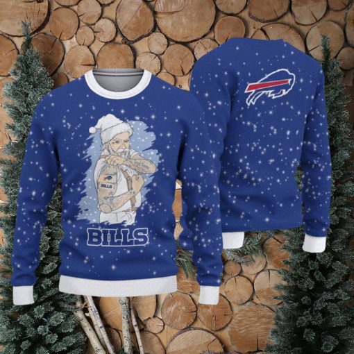 Buffalo Bills Christmas Santa Claus Tattoo Limited Edition Ugly Sweater