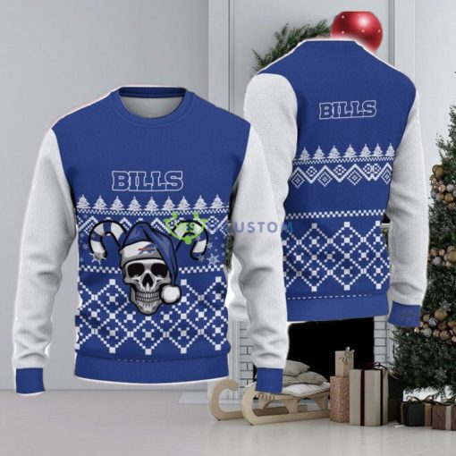 Buffalo Bills Christmas Skull Halloween Ugly Christmas Sweater