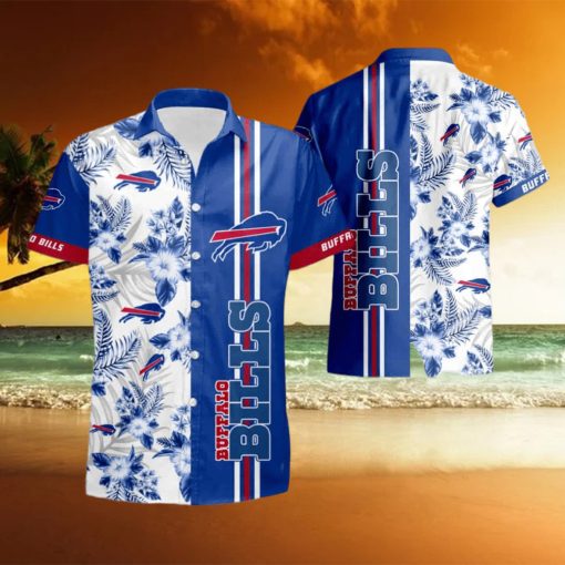 Buffalo Bills Floral With And Blue Summer Hawaiian Shirt