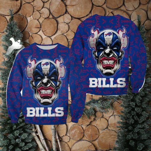 Buffalo Bills Halloween Clown Edition Unisex Winterize Ugly Sweater For Men And Women Gift Christmas