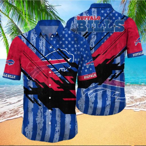 Buffalo Bills Hawaiian Shirt, American Flag Color, Unique Hawaiian Shirt