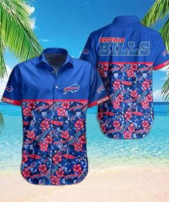 Buffalo Bills Hawaiian Shirt Bills Pink Hibiscus Flowers Hawaiian Shirt